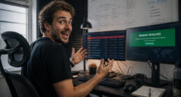 Remote SOC analyst working from home monitoring SIEM security alerts and investigating cyber threats.